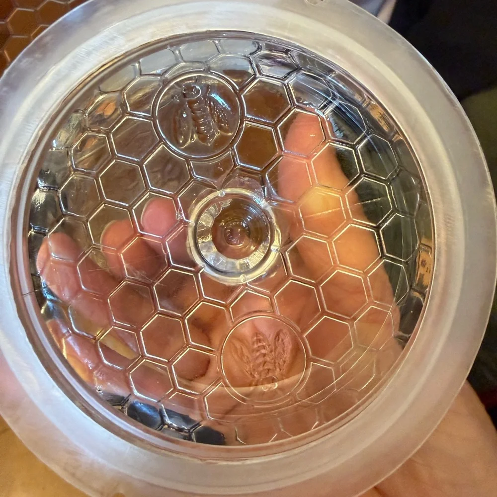 Honeycomb Clear Glass Jar with Lid - Picture 5 of 6
